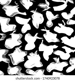 Grunge style. Abstract texture. Background. Brush pattern. White and black vector.