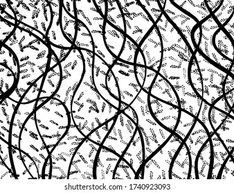 Estilo Grunge. Textura abstracta. Antecedentes. Patrón de pincel. Vector blanco y negro.