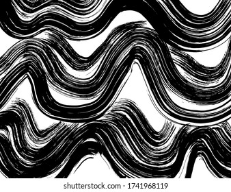 Grunge style. Abstract texture. Background. Brush pattern. White and black vector.