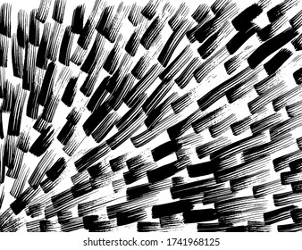 Grunge style. Abstract texture. Background. Brush pattern. White and black vector.