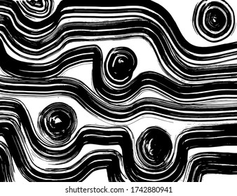 Grunge style. Abstract texture. Background. Brush pattern. White and black vector.