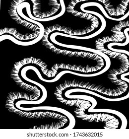 Estilo Grunge. Textura abstracta. Antecedentes. Patrón de pincel. Vector blanco y negro.