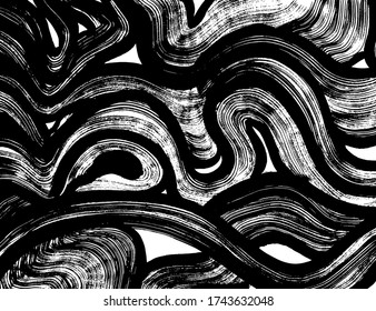Grunge style. Abstract texture. Background. Brush pattern. White and black vector.