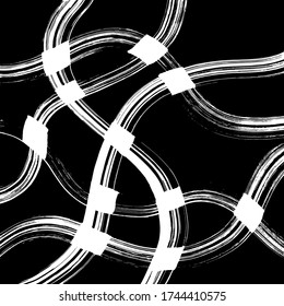 Estilo Grunge. Textura abstracta. Antecedentes. Patrón de pincel. Vector blanco y negro.