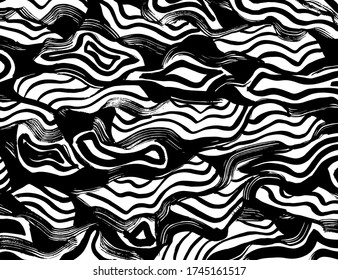 Grunge style. Abstract texture. Background. Brush pattern. White and black vector.