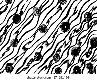 Grunge style. Abstract texture. Background. Brush pattern. White and black vector.