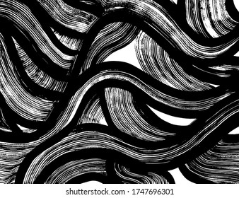 Grunge style. Abstract texture. Background. Brush pattern. White and black vector.