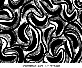 Grunge style. Abstract texture. Background. Brush pattern. White and black vector.