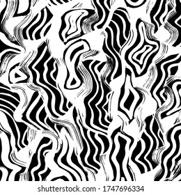 Grunge style. Abstract texture. Background. Brush pattern. White and black vector.