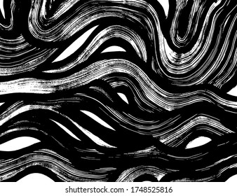 Estilo Grunge. Textura abstracta. Antecedentes. Patrón de pincel. Vector blanco y negro.