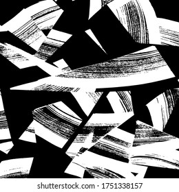 Grunge-Stil. Abstrakte Textur. Hintergrund. Pinselmuster. Weiße und schwarze Vektorgrafik.