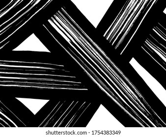 Grunge style. Abstract texture. Background. Brush pattern. White and black vector.