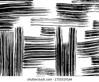 Grunge style. Abstract texture. Background. Brush pattern. White and black vector.