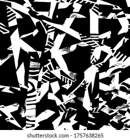 Grunge style. Abstract texture. Background. Brush pattern. White and black vector.