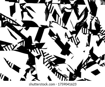 Grunge style. Abstract texture. Background. Brush pattern. White and black vector.