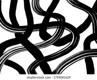 Estilo Grunge. Textura abstracta. Antecedentes. Patrón de pincel. Vector blanco y negro.