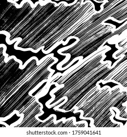 Grunge style. Abstract texture. Background. Brush pattern. White and black vector.