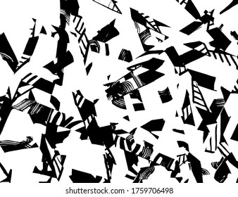 Grunge-Stil. Abstrakte Textur. Hintergrund. Pinselmuster. Weiße und schwarze Vektorgrafik.