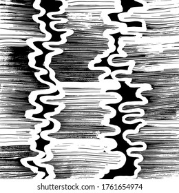 Grunge style. Abstract texture. Background. Brush pattern. White and black vector.