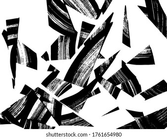 Estilo Grunge. Textura abstracta. Antecedentes. Patrón de pincel. Vector blanco y negro.