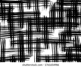 Grunge style. Abstract texture. Background. Brush pattern. White and black vector.