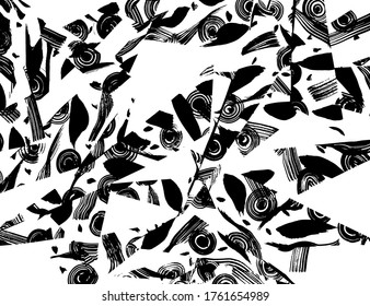 Grunge style. Abstract texture. Background. Brush pattern. White and black vector.