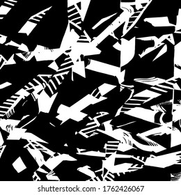 Grunge style. Abstract texture. Background. Brush pattern. White and black vector.