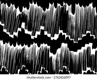 Grunge style. Abstract texture. Background. Brush pattern. White and black vector.