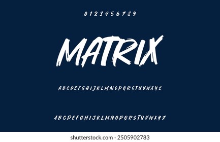 Grunge style alphabet, calligraphy font, modern brush writing, and hand-drawn alphabet.