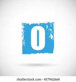 Grunge style alphabet. Letter O, Vector