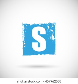 Grunge style alphabet. Letter S, Vector