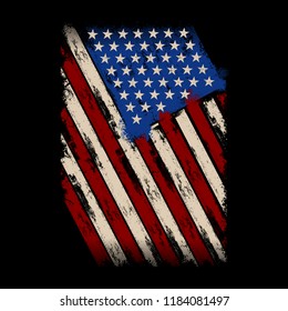 Grunge Style American Flag, idea for t-shirt, banner, poster, us flag 1776