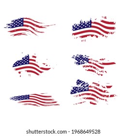 Paquete de Bandera Americana con estilo Grunge con texturas abstractas, estrellas y rayas