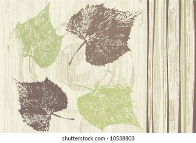 Grunge style background with leaves