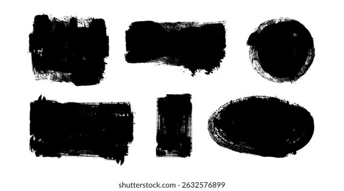 Conjunto de fundos estilo Grunge, Elementos de design Paintbrush, Textura Grunge desenhada à mão, rótulo e emblema, ilustrador de vetor