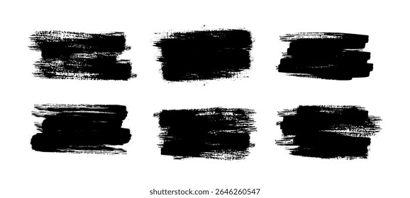 Conjunto de fondos de estilo grunge, Elementos de diseño de pincel, textura de grunge dibujada a mano, etiqueta e insignia, ilustrador de Vector