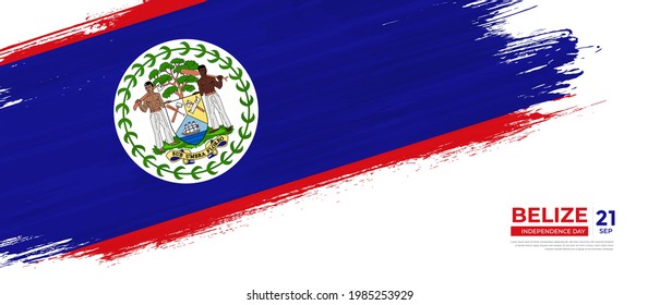 Estilo Grunge Bandera de Belice con ilustración vectorial de pincel dibujado a mano