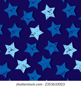 Grunge style big stars pattern