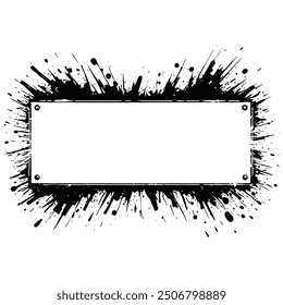 Grunge Style Black Paint Splash Banner