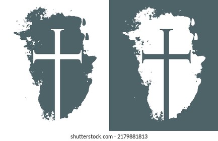 Grunge style christian cross for Ash Wednesday web banner or social graphic. The first day of Lent is a holy day of prayer and fasting.