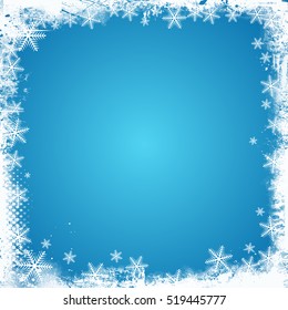 Grunge Style Christmas Background With A Snowflake Border