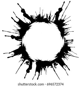 Grunge style circle. Vector illustration isolated on white background
