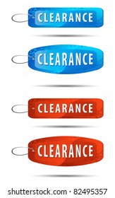 Grunge Style Clearance Tags Isolated Vector Art to be used on Light or Dark Backgrounds