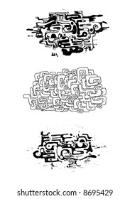 grunge style design elements. vector illustration.