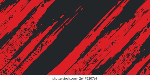Grunge style diagonal red stripes over black, perfect for modern designs.