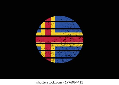 Grunge Style Flag of the Aland. It will be used t-shirt graphics, print, poster and Background.