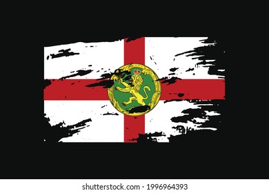 Grunge Style Flag der Alderney. Es wird verwendet T-Shirt Grafiken, Druck, Poster und Hintergrund.