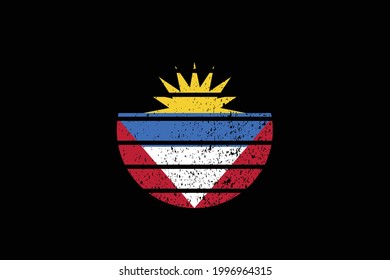 Grunge Style Flag of the Antigua and Barbuda. It will be used t-shirt graphics, print, poster and Background.