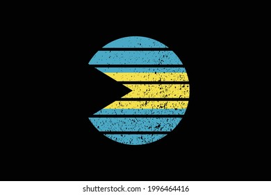 Bandera estilo Grunge de las Bahamas. Se utilizará para los gráficos de camisetas, la impresión, el afiche y el fondo.