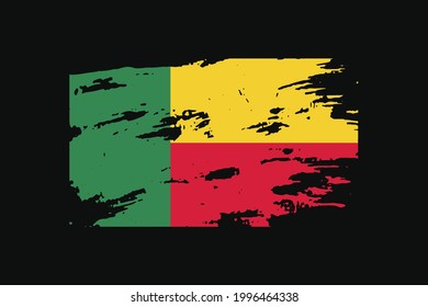 Grunge Style Flag of the Benin. It will be used t-shirt graphics, print, poster and Background.